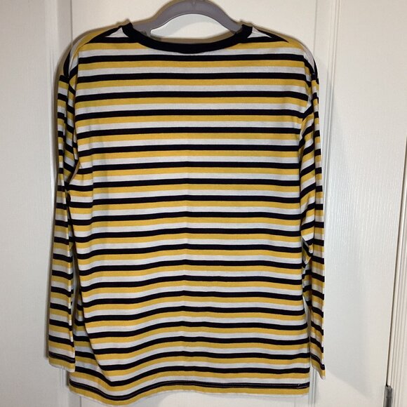 Women's Long Sleeved Striped T-Shirt Top Casual Size L Crew Neck Casual - Picture 3 of 3